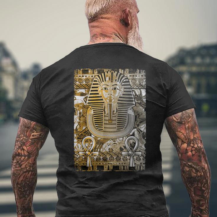 ツタンカーメン 古代エジプト ファラオ ツタンカーメン王 アンク メンズTシャツ バックプリント 高齢者への贈り物