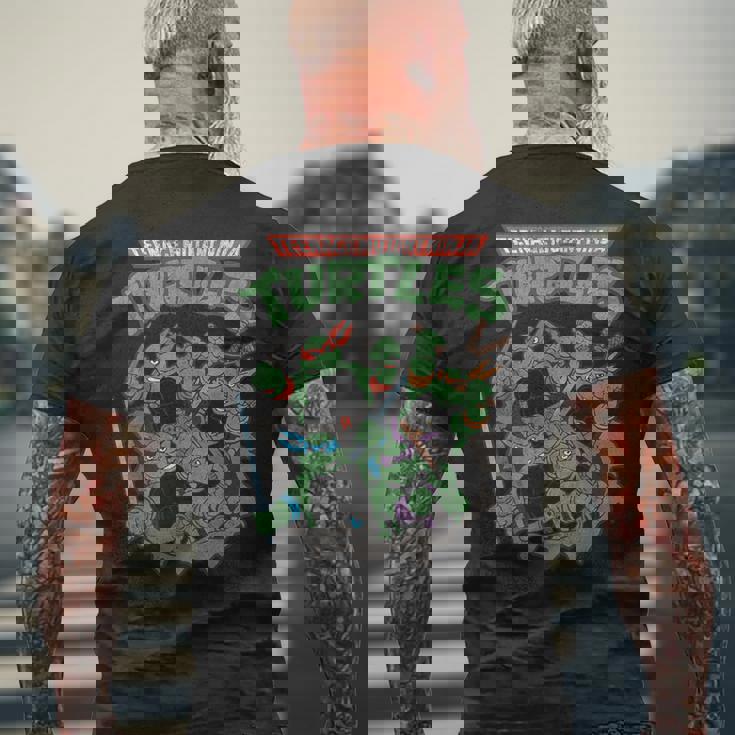 ティーンエイジ・ミュータント・ニンジャ・タートルズ アンティーク調ポスター メンズTシャツ バックプリント 高齢者への贈り物