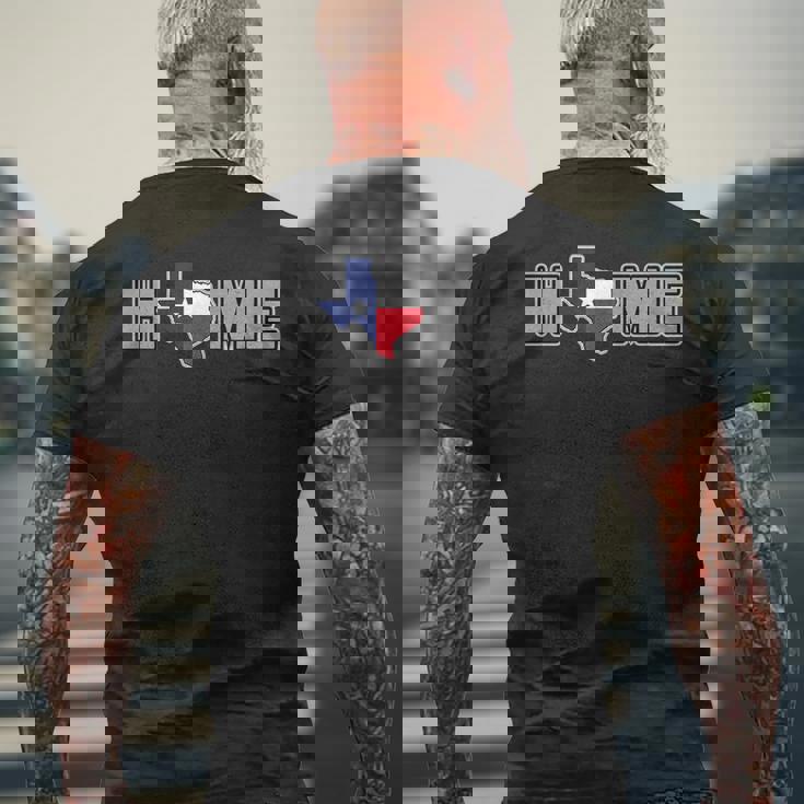 テキサスシャツ テキサスはホーム、ローンスター州の地図 メンズTシャツ バックプリント 高齢者への贈り物