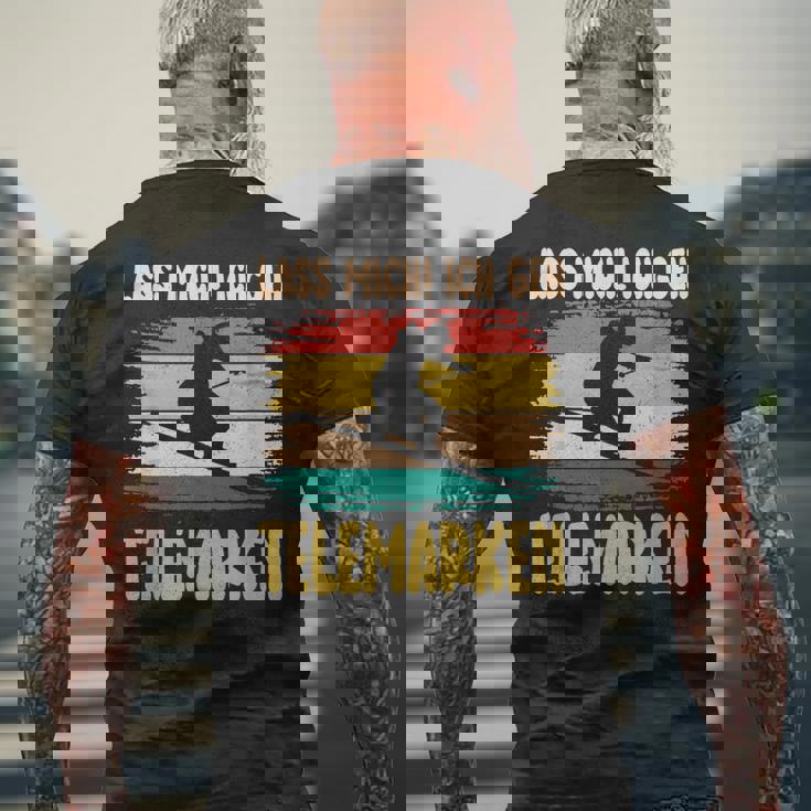 テレマーク Lass Mich Ich Geh Telemarken スキー メンズTシャツ バックプリント 高齢者への贈り物