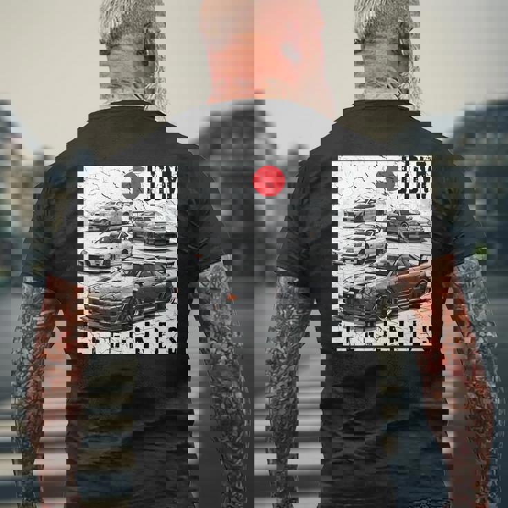 ディストレス Jdm レジェンズ レースカー 国旗 日本製 長袖tシャツ メンズTシャツ バックプリント 高齢者への贈り物