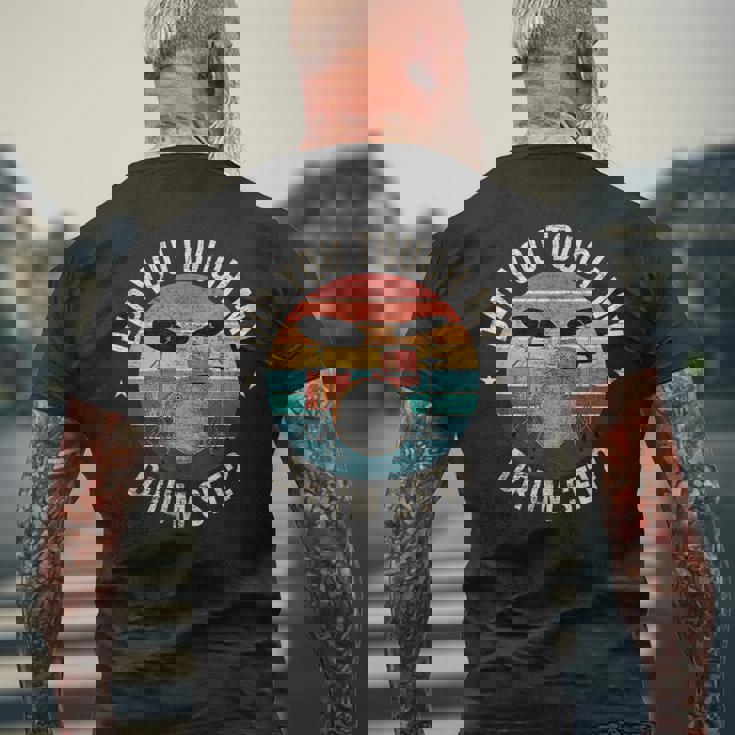 ディッド・ユー・タッチ・マイ・ドラム・セット・ファニー・ドラマー・パーカッション・ドラム メンズTシャツ バックプリント 高齢者への贈り物