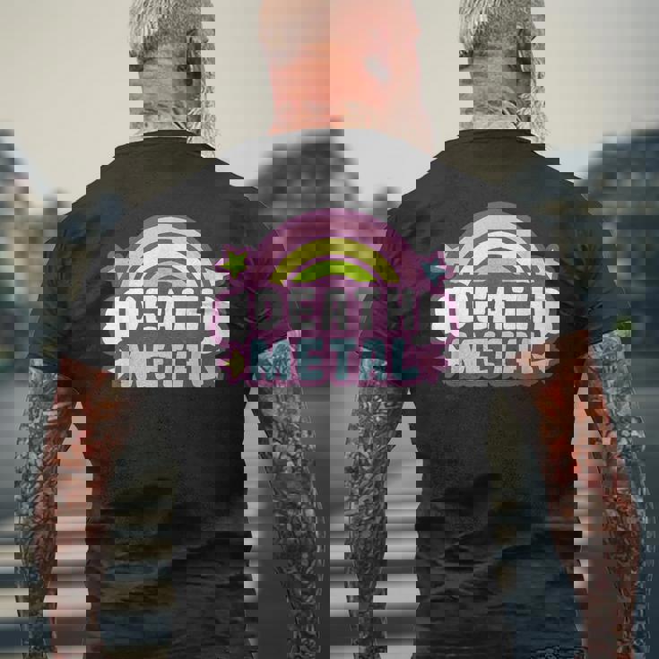 デスメタルレインボー メンズTシャツ バックプリント 高齢者への贈り物