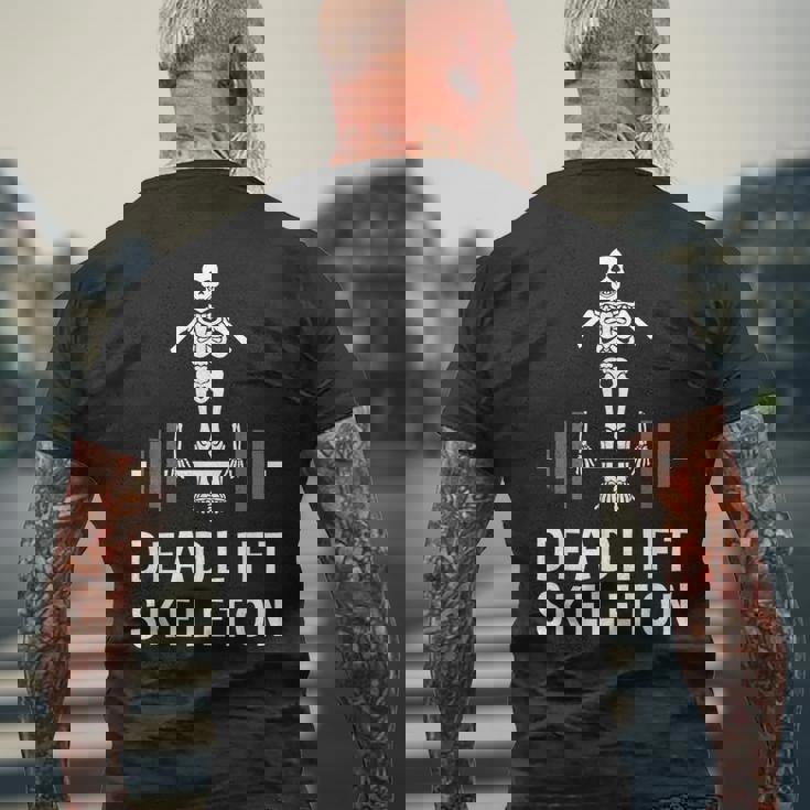デッドリフトスケルトン-面白いジム メンズTシャツ バックプリント 高齢者への贈り物