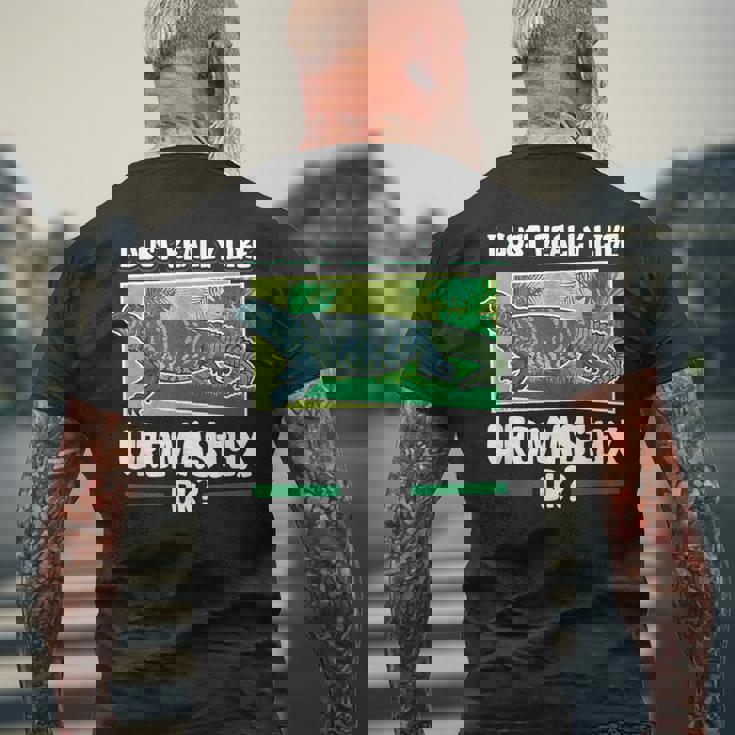 トゲオアガマが大好き メンズTシャツ バックプリント 高齢者への贈り物