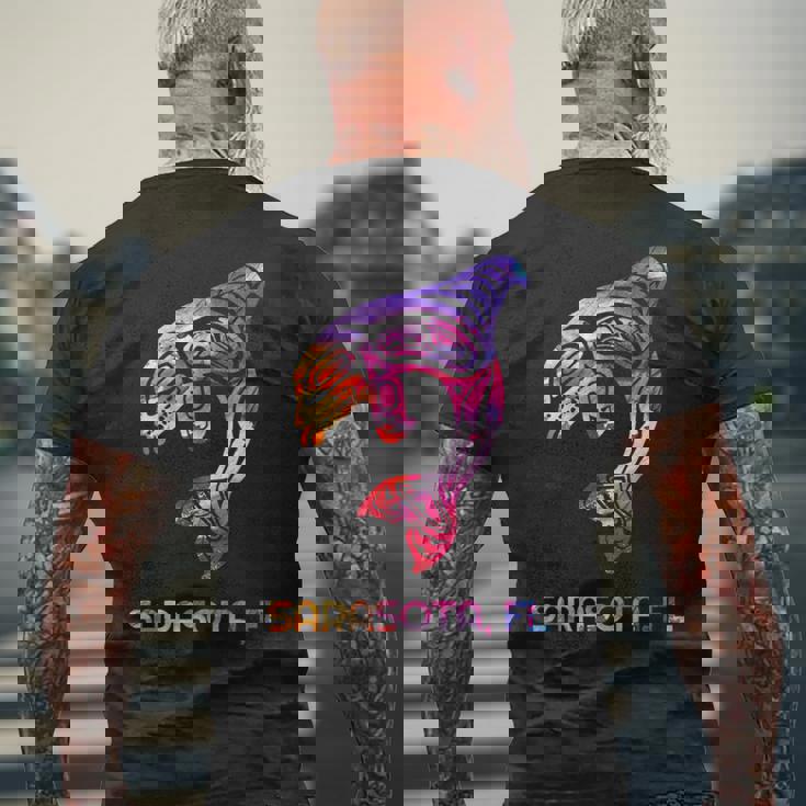 トライバル サラソタ オルカ キラー クジラ ネイティブアメリカン メンズTシャツ バックプリント 高齢者への贈り物