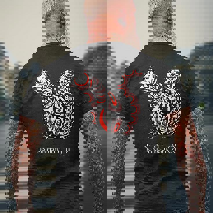 トライバル リス ペンドルトン オレゴン Pnw ネイティブアメリカン メンズTシャツ バックプリント 高齢者への贈り物