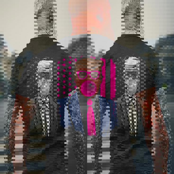 トランプ バブルガム アメリカ国旗 アメリカ トランプ メンズTシャツ バックプリント 高齢者への贈り物