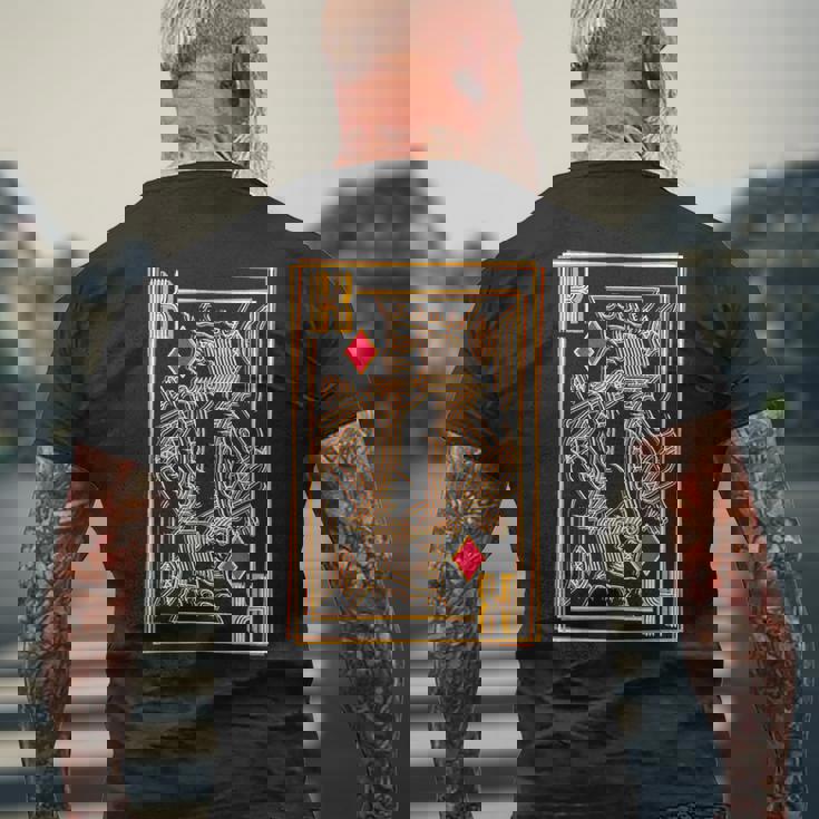 トランプ レトロ ダイヤモンド キング メンズTシャツ バックプリント 高齢者への贈り物