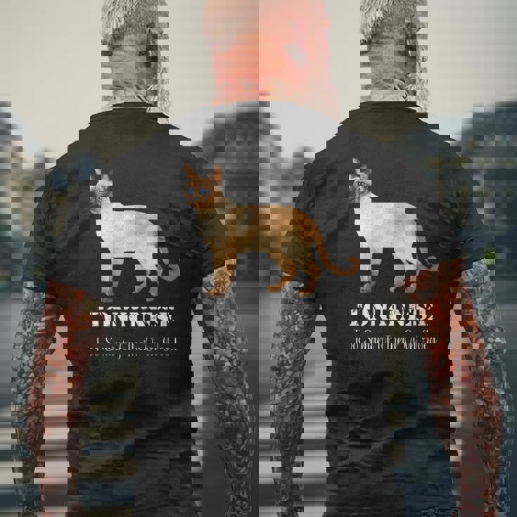 トンキニーズキャットは自分の良いペットデザインにはスマートすぎる メンズTシャツ バックプリント 高齢者への贈り物