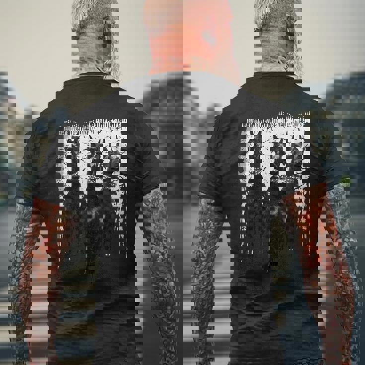 ドーベルマン・ピンシャー 黒と白の犬の恋人 メンズTシャツ バックプリント 高齢者への贈り物