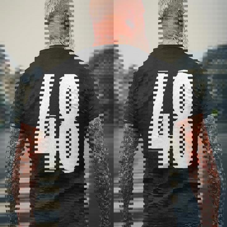 ナンバーフォーティーエイト 48 スポーツチーム制服 誕生日 48 メンズTシャツ バックプリント 高齢者への贈り物