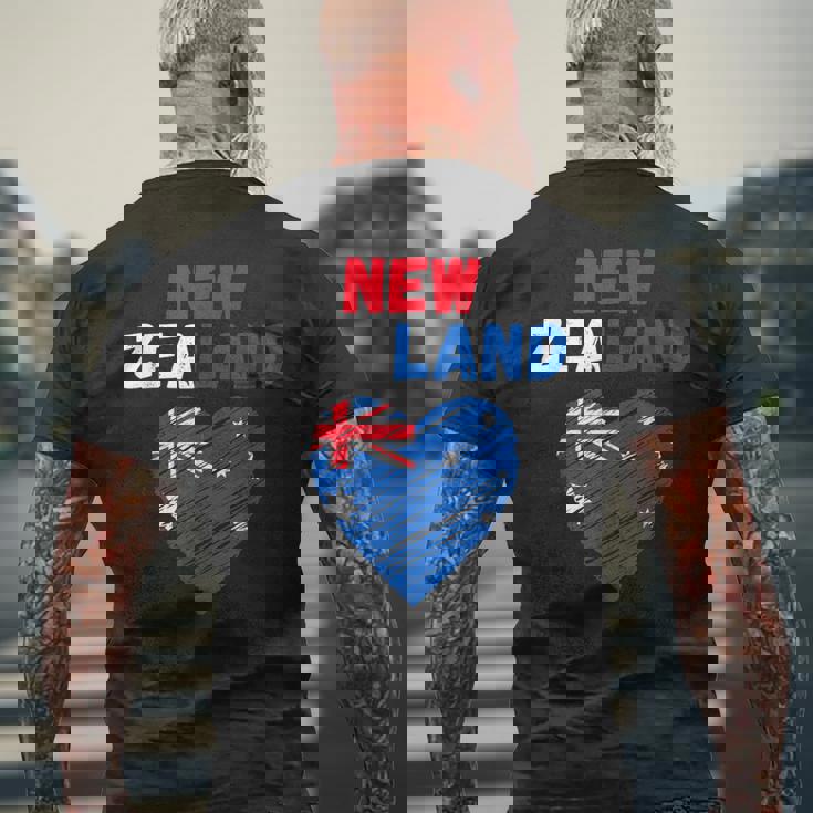 ニュージーランド国旗 ホリデーハート ニュージーランド国旗 メンズTシャツ バックプリント 高齢者への贈り物