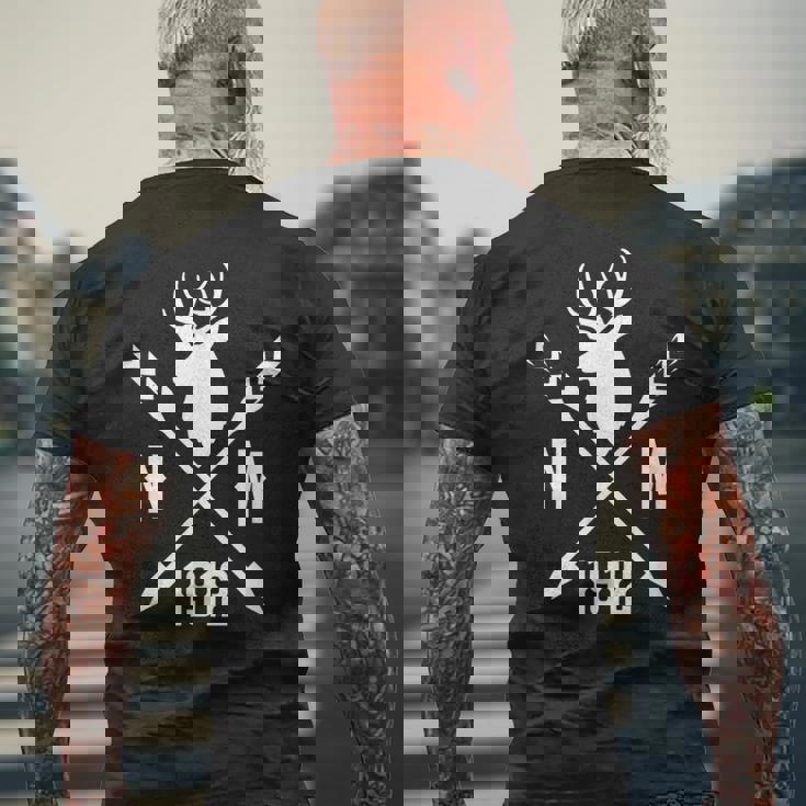 ニューメキシカン ニューメキシコ Nm 1912 ホワイト冷蔵庫鹿 メンズTシャツ バックプリント 高齢者への贈り物