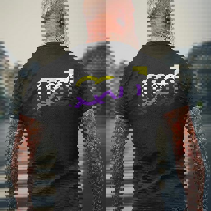 ノンバイナリー・プライド無限大 メンズTシャツ バックプリント 高齢者への贈り物