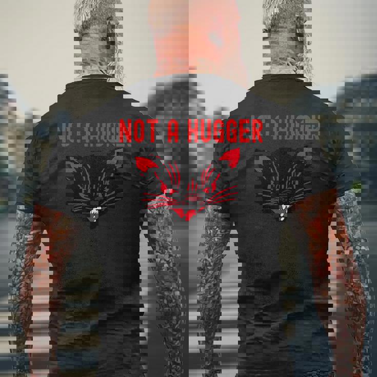 ハガーじゃない、かわいいシューという音がする黒猫 地獄の子猫 キティ メンズTシャツ バックプリント 高齢者への贈り物