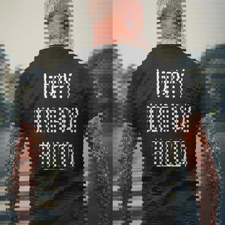 ハッピーバースデーフェリシア メンズTシャツ バックプリント 高齢者への贈り物