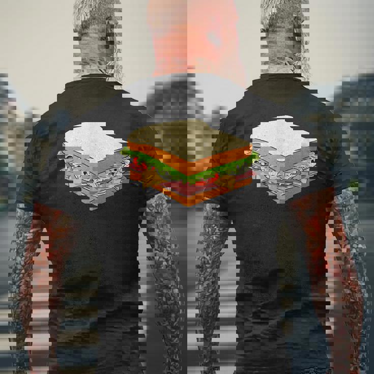 ハム&チーズサンドイッチ メンズTシャツ バックプリント 高齢者への贈り物