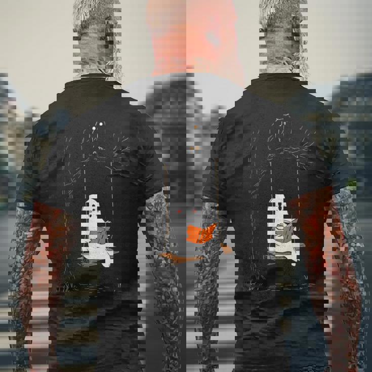 ハロウィン おばけ 読書 かわいい マジカル 本 恋人 本の虫 メンズTシャツ バックプリント 高齢者への贈り物