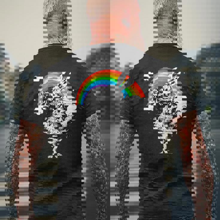 ハロウィーン 白いウサギ 不思議の国のアリス メンズTシャツ バックプリント 高齢者への贈り物