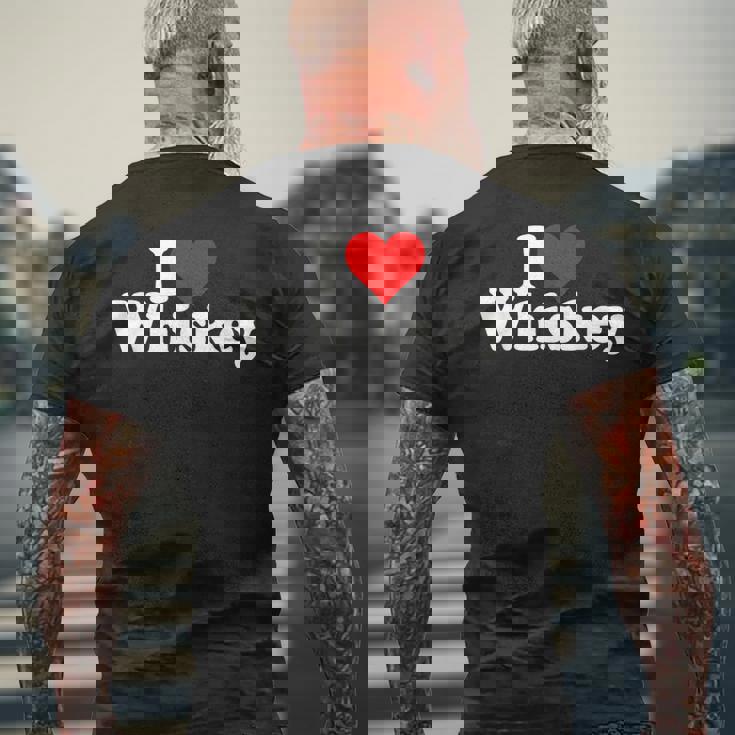 ハートウイスキーウイスキーが大好き メンズTシャツ バックプリント 高齢者への贈り物