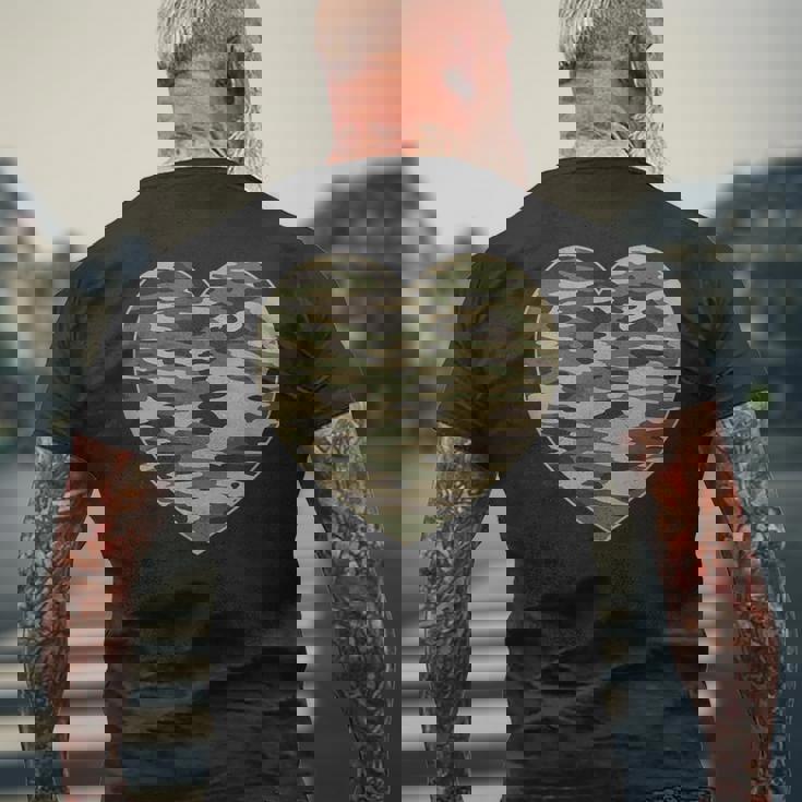 ハート迷彩服 レディース メンズ 迷彩 ミリタリー タクティカル メンズTシャツ バックプリント 高齢者への贈り物