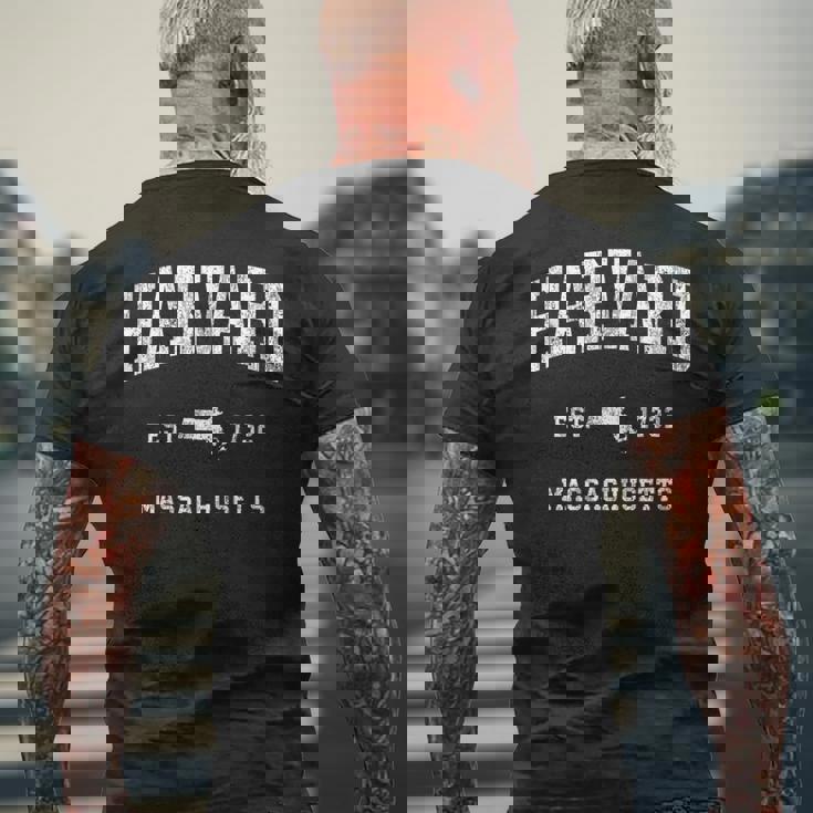 ハーバード マサチューセッツ Ma ビンテージ アスレチック スポーツデザイン メンズTシャツ バックプリント 高齢者への贈り物