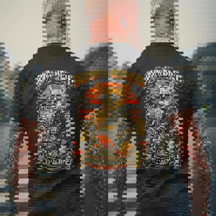 バイクでコーヒーを飲むチワワ Digor メンズTシャツ バックプリント 高齢者への贈り物