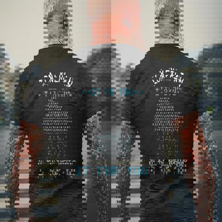 バイナリコーディング I Can Explain It コンピューターコーディングプログラマー メンズTシャツ バックプリント 高齢者への贈り物