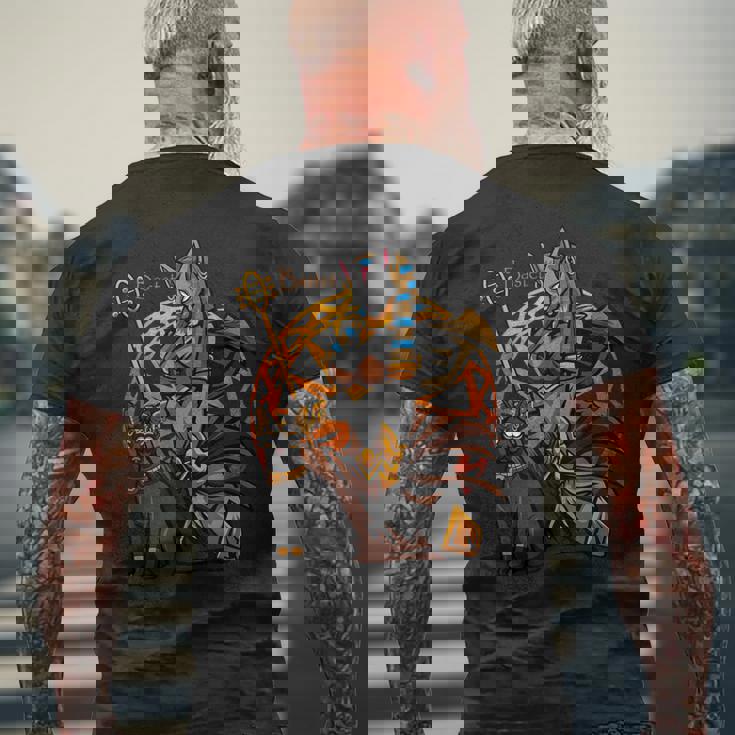 バステット エジプト 猫の女神 古代エジプト神話 神 メンズTシャツ バックプリント 高齢者への贈り物