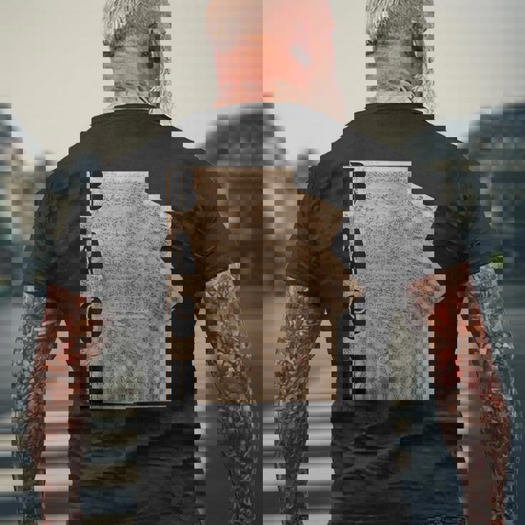 バッハ ピアノ楽譜 前奏曲とフーガ 原稿 メンズTシャツ バックプリント 高齢者への贈り物