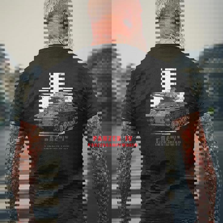 バトルタンクww2戦車iv号戦車 メンズTシャツ バックプリント 高齢者への贈り物
