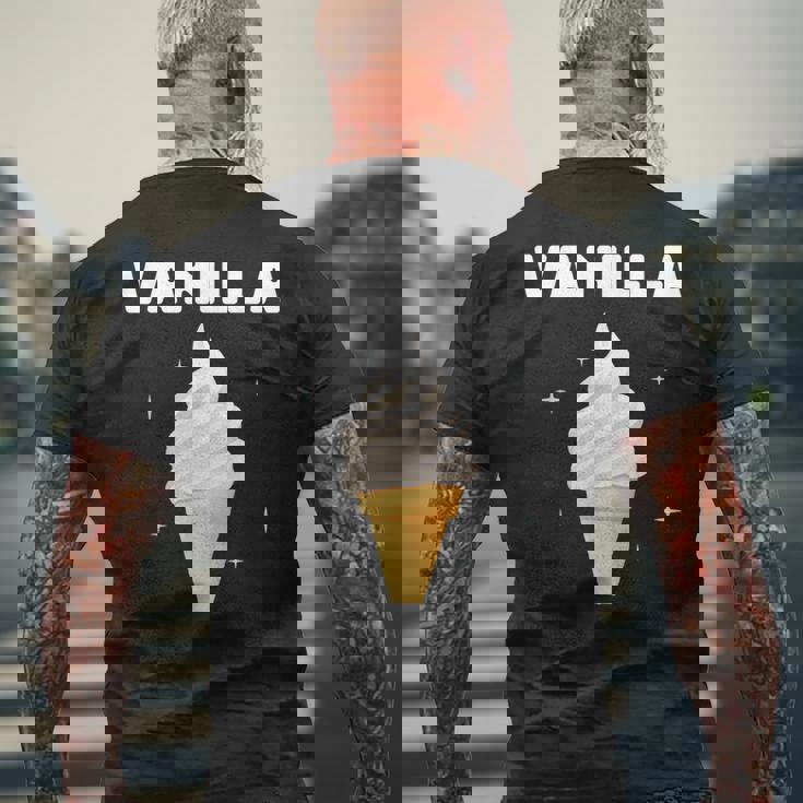 バニラ アイスクリーム コーン ジェラート スイートデザート 冷凍食品 メンズTシャツ バックプリント 高齢者への贈り物