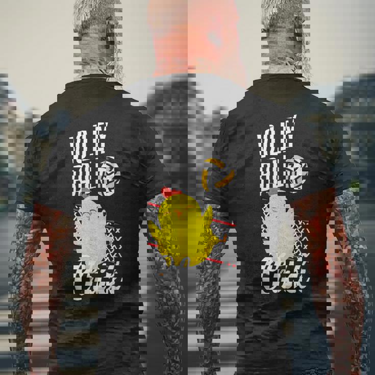 バレーボール ひよこ おもしろバレーボール メンズTシャツ バックプリント 高齢者への贈り物