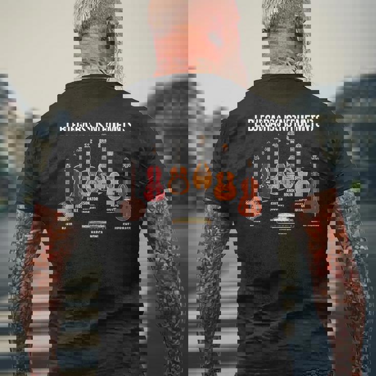 バンジョー ブルーグラス 楽器 ヴィンテージ 音楽 ファン バンジョー奏者 メンズTシャツ バックプリント 高齢者への贈り物