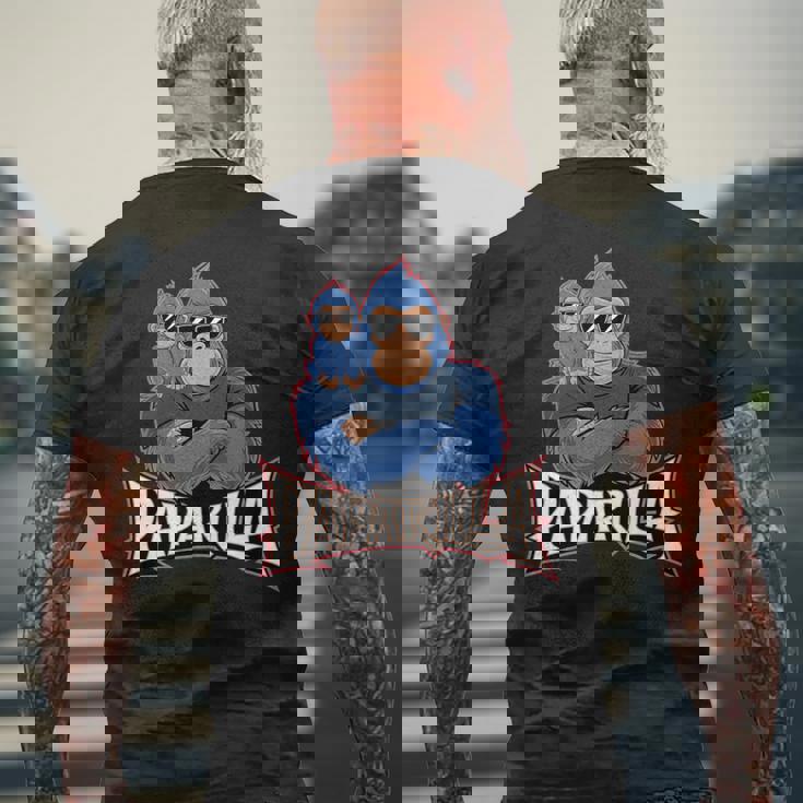 パパリラ 父娘ゴリラ 長袖tシャツ メンズTシャツ バックプリント 高齢者への贈り物