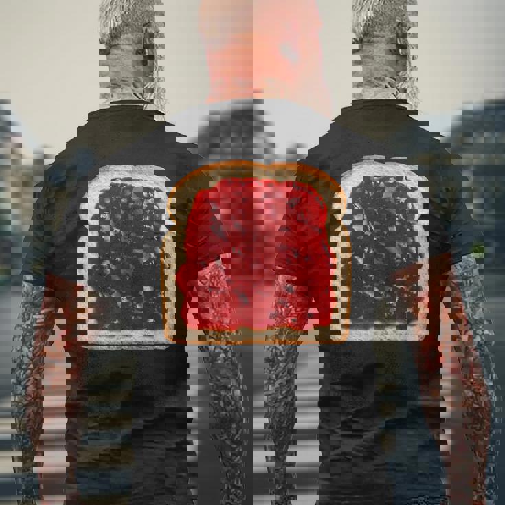 パン ジャムトースト グルテン メンズTシャツ バックプリント 高齢者への贈り物