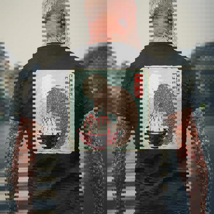 パンゴリン かき氷 かき氷 メンズTシャツ バックプリント 高齢者への贈り物