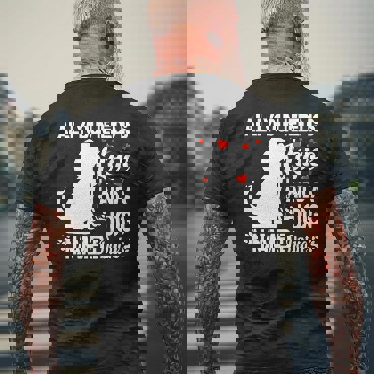 パーソナライズドドッグネームダンテかわいい犬ペット愛好家 長袖tシャツ メンズTシャツ バックプリント 高齢者への贈り物