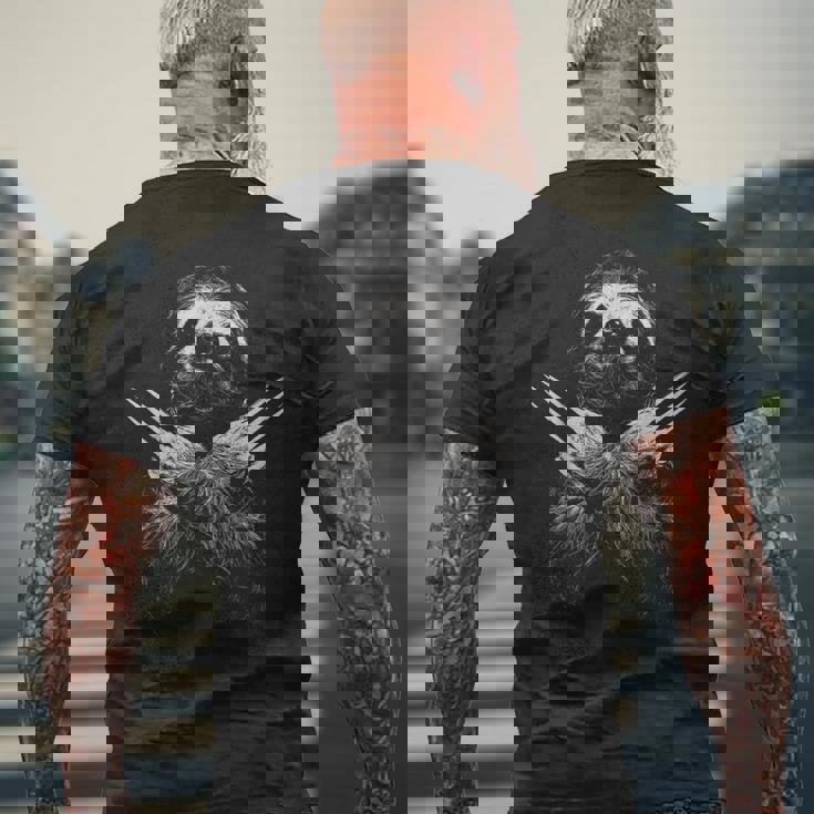 ヒップホップ Y2k Hip Hop ヴィンテージ ヒップスター レトロ エッジー ストリートウェア ナマケモノ メンズTシャツ バックプリント 高齢者への贈り物