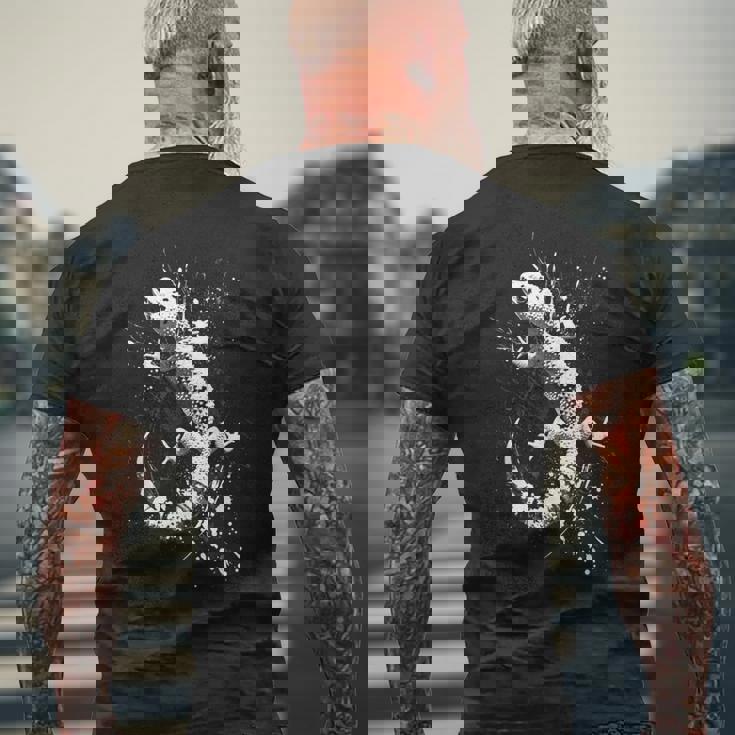 ヒョウモントカゲモドキ グランジ パンク スプラッター メンズTシャツ バックプリント 高齢者への贈り物