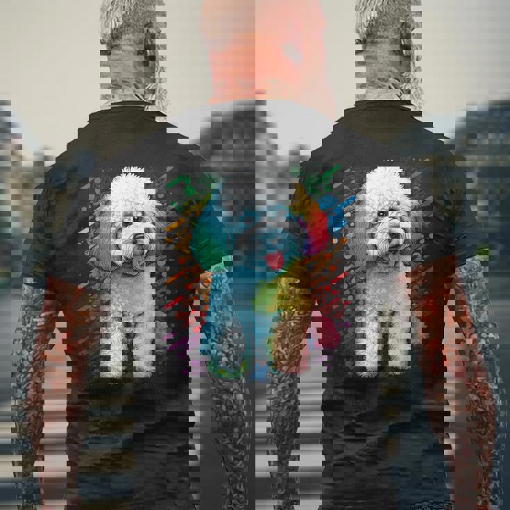 ビション・フリーゼ好きのかわいいビション・フリーゼの犬 メンズTシャツ バックプリント 高齢者への贈り物