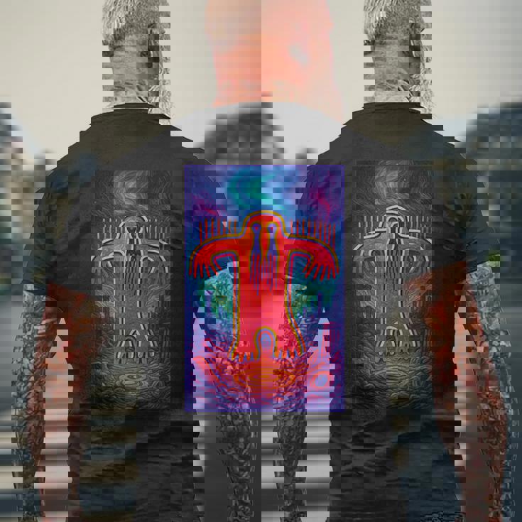 ビッグフット ペトログリフ – 古代サスカッチ洞窟アートデザイン メンズTシャツ バックプリント 高齢者への贈り物