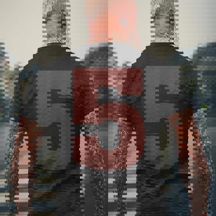 ビッグマルーン カラー ダークレッド ナンバー5 5 メンズTシャツ バックプリント 高齢者への贈り物