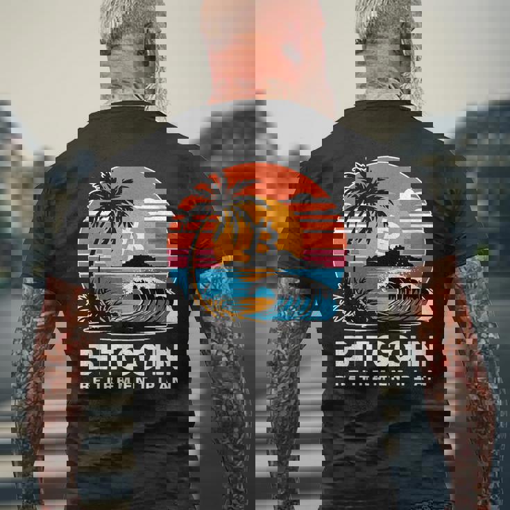 ビットコイン退職プラン Btc暗号取引 暗号通貨 メンズTシャツ バックプリント 高齢者への贈り物