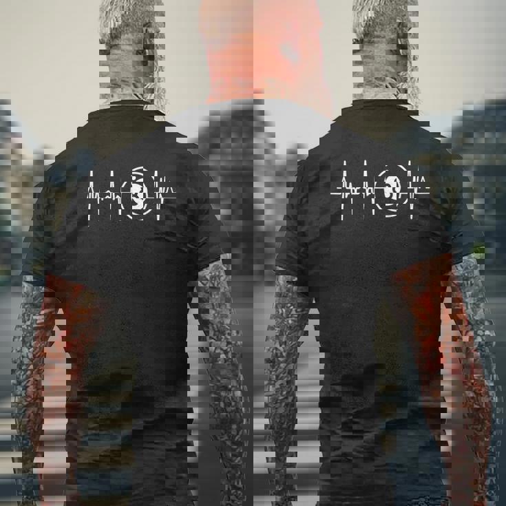 ビリヤード ハートビート 8ボール ハートライン プール ビリヤードプレイヤー メンズTシャツ バックプリント 高齢者への贈り物