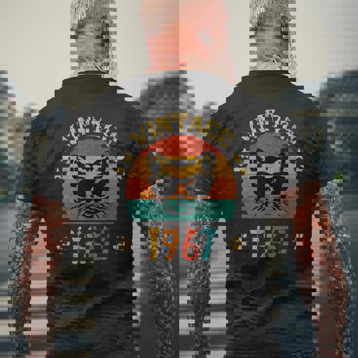 ビンテージファニーキャットシャツ 誕生日プレゼント 1967 メンズ レディース 59歳 メンズTシャツ バックプリント 高齢者への贈り物