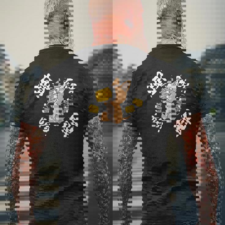 ビールチワワ 犬 メンズTシャツ バックプリント 高齢者への贈り物