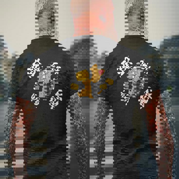 ビールヨークシャーテリア犬 メンズTシャツ バックプリント 高齢者への贈り物