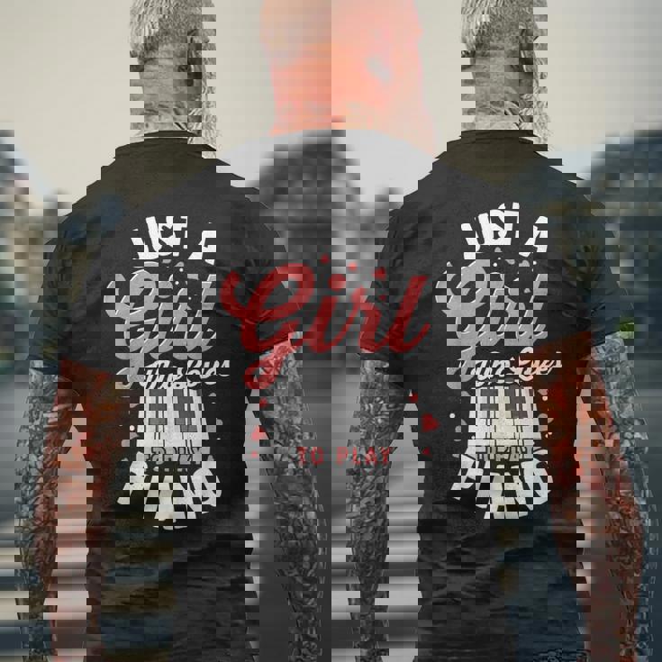 ピアノ ピアノ ジャズ キーボード 作曲家 ピアノプレーヤー メンズTシャツ バックプリント 高齢者への贈り物